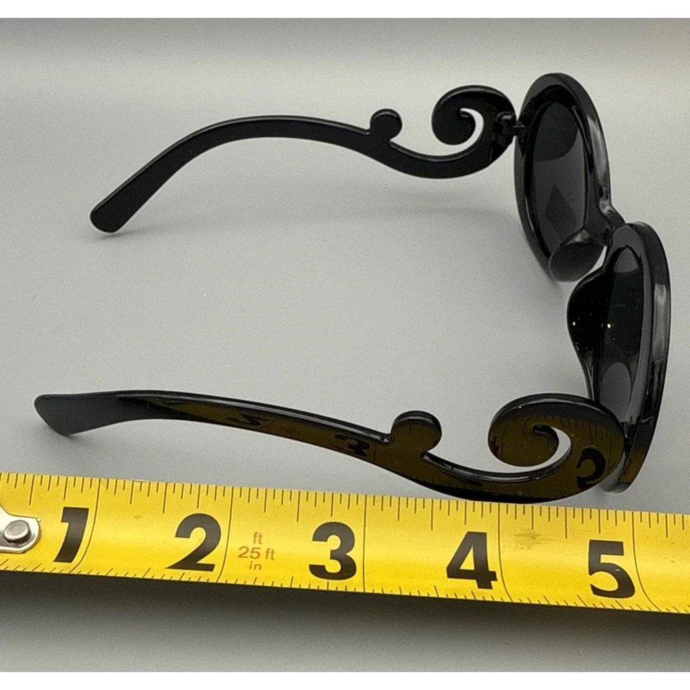 Kids OVERSIZED XXLarge Round Black Baroque Designer Sunglasses-